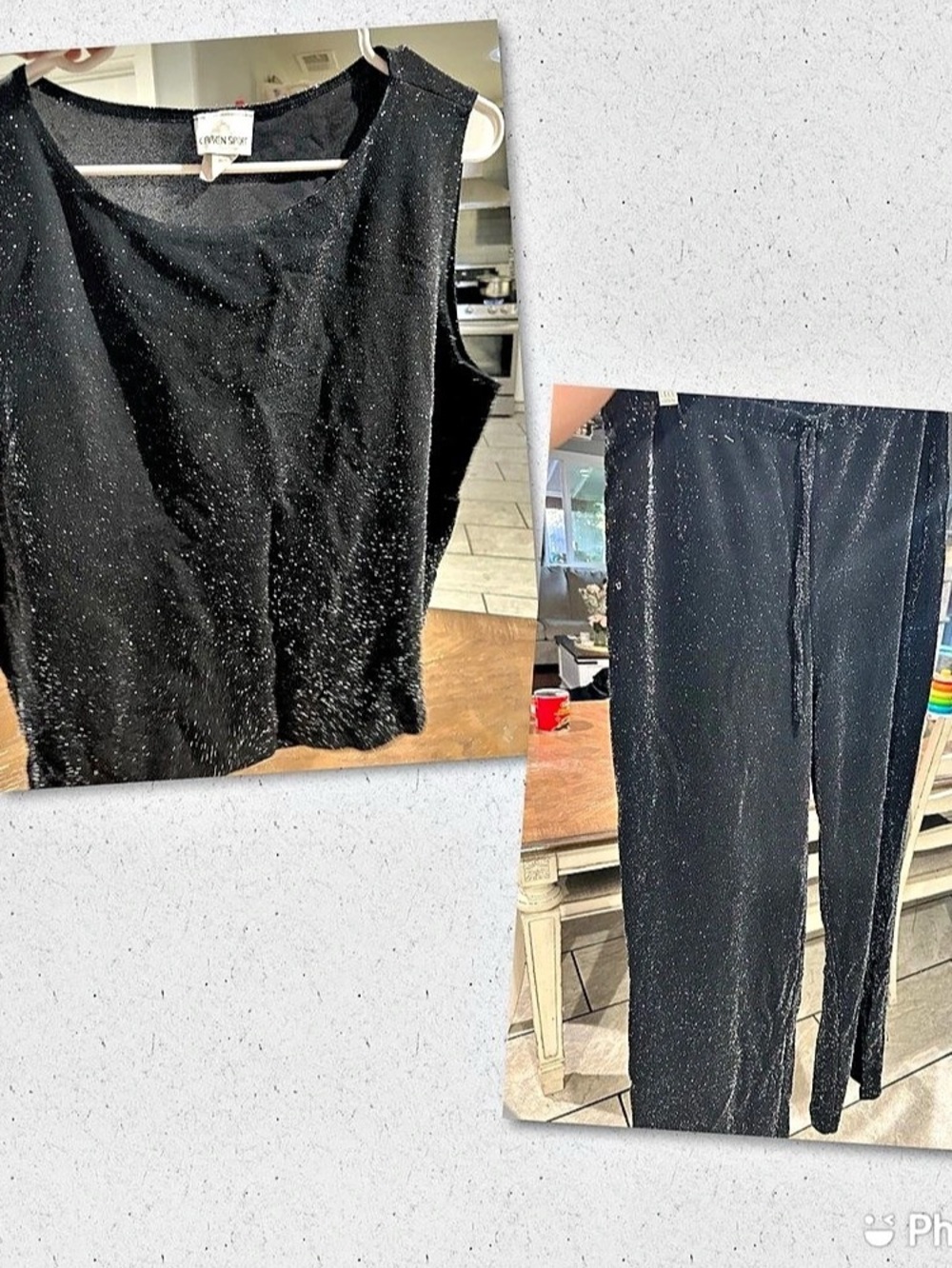Caren Sport Black Sparkle Straight Leg Set Size 3x